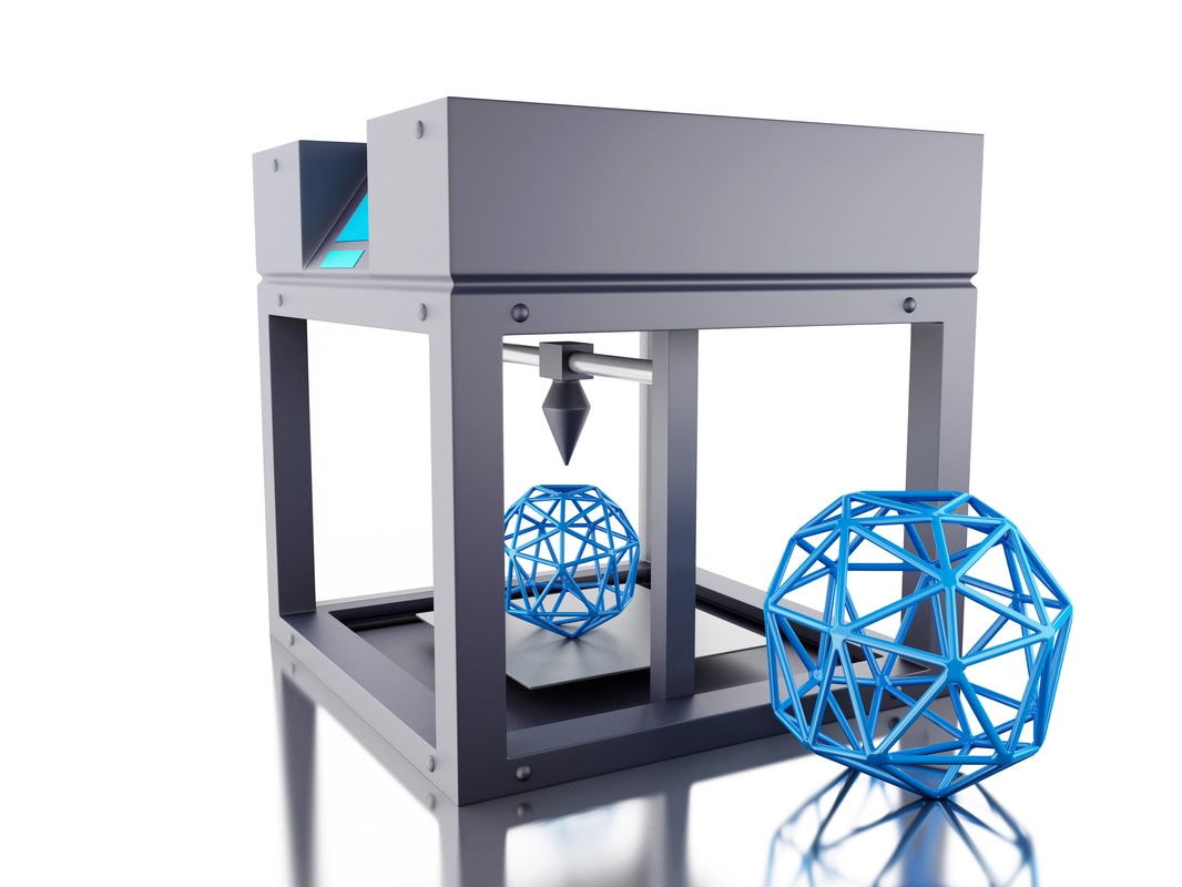 3D printer fabricating a custom geometric lattice part